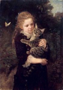 La Petite Fille Au Chat by Nikolai Kornilievich Bodarevsky