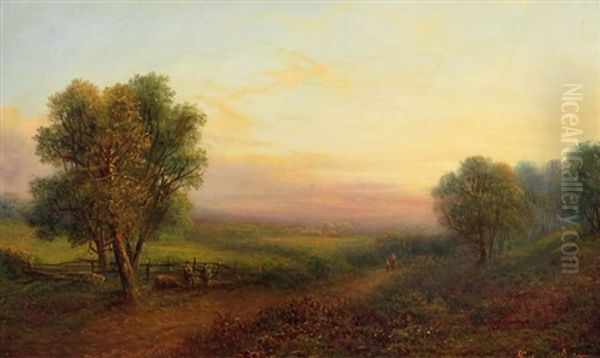 Figures On A Path And Figures Beside A Lake - view 1