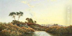 A Pair Of River Landscapes by Edwin Henry Boddington