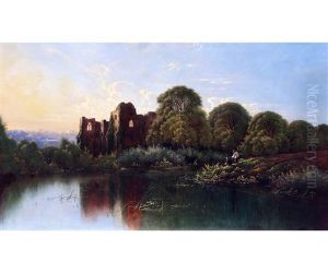 Landscape With Ruined Abbey by Edwin Henry Boddington