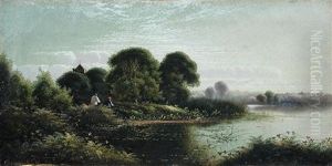 Clandon Lake, Near Guildford, Surrey by Edwin Henry Boddington