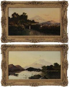 Mountain Landscapes (pair) by Edwin Henry Boddington