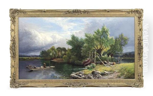 Eel Fishing On The Thames - view 1