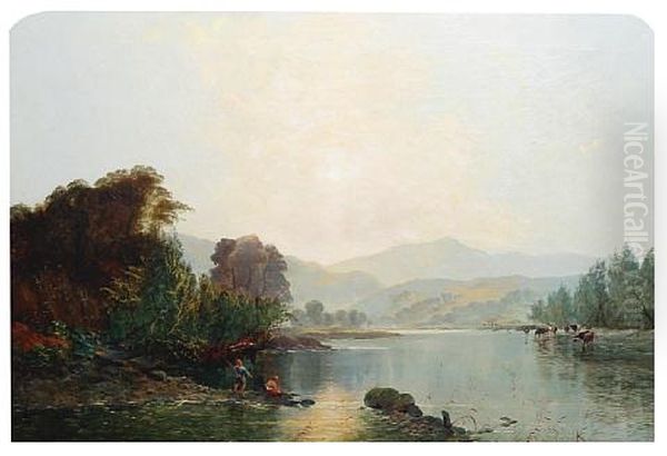 A Bright Morning On The River Usk - view 1
