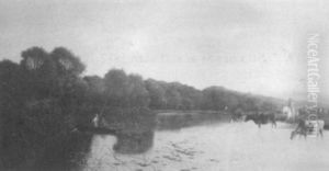 Cows At The River by Edwin Henry Boddington