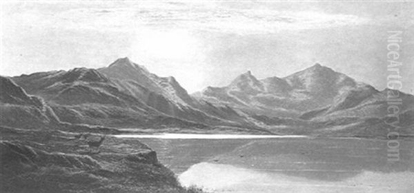 Travellers Before A Lake In A Landscape - view 1