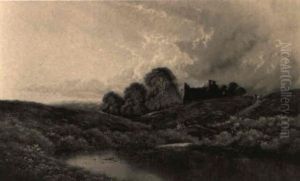 Travellers In A Moor Landscape by Edwin Henry Boddington