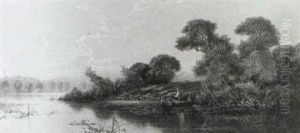 A Quiet Evening On The Thames Near Marlow [&] On   The Thames Near Pangbourne by Edwin Henry Boddington