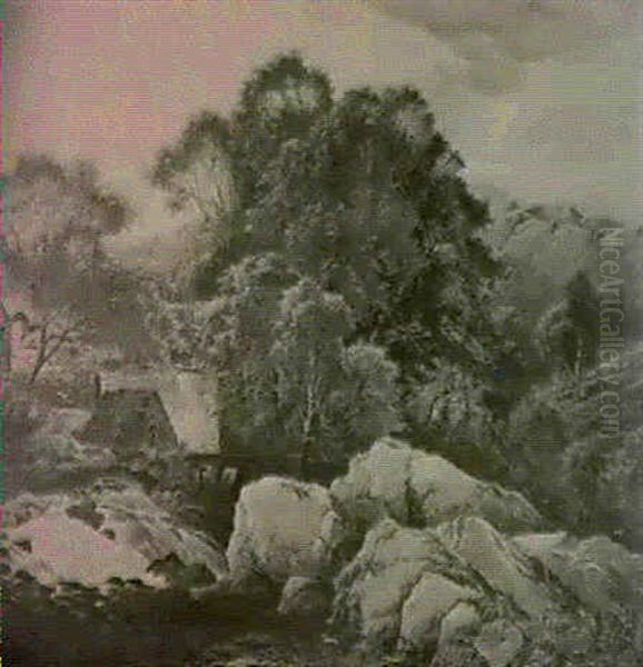 Figures By A Watermill - view 1