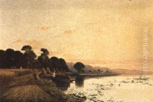 Flusslandschaft Im Herbst by Edwin Henry Boddington