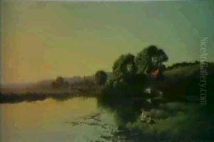 Fishing On A River by Edwin Henry Boddington