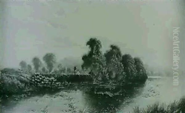 Figures On The Banks Of A Lake & A Companion Piece - view 1
