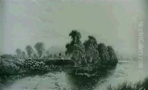 Figures On The Banks Of A Lake & A Companion Piece Figures On The Banks Of A Lake & A Companion Piece