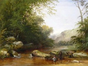 Anglers On A River; Gypsy Encampment (2 Works)