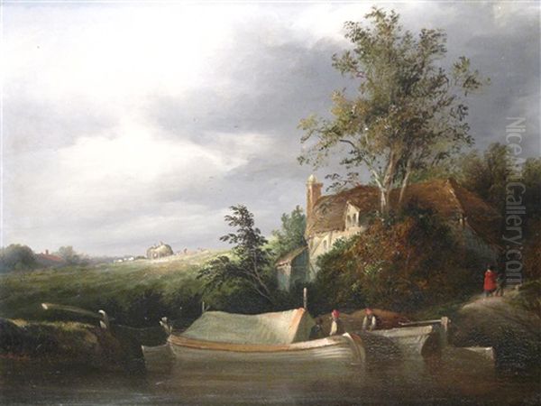 A Canal With Barges - view 1