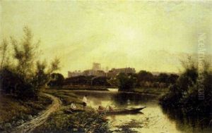 Windsor Castle From The Railway Bridge, A Bright, Sunny Day by Henry John Boddington