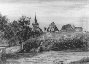 Hessisches Dorf An Einem Sommertag