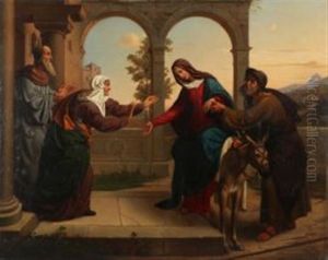 Maria Und Josef Vor Der Herberge by Leopold Bode