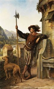 Der Wachter Auf Einer Burg Am Rhein by Leopold Bode