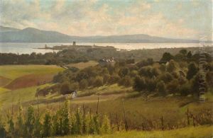 Blick Von Der Hohe Des Wannentals Auf Lindau Und Den Bodensee