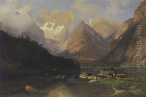 Sommerliche Gebirgsseelandschaft by Wilhelm Bode