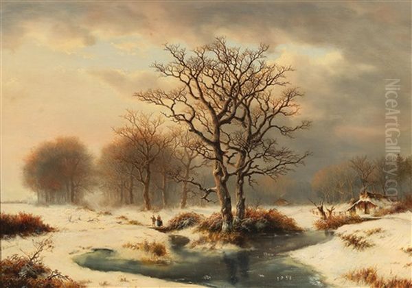 Winter Landscape With Brushwood Gatherer - view 1