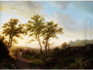 Weite Abendliche Landschaft Mit Jungen Baumen by Willem Bodemann