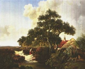 Landschaft Mit Bauernhutte Und Teich Landschaft Mit Bauernhutte Und Teich