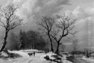 Winterliche Flusslandschaft by Willem Bodemann