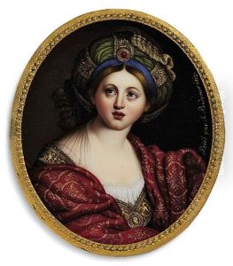 The Cumean Sibyl, In Gold-bordered Dress With White Fichi, Gold-embroidered Red Mantle, Wearing A Green Turban With Gold Bands by Jacob Conrad Bodemer