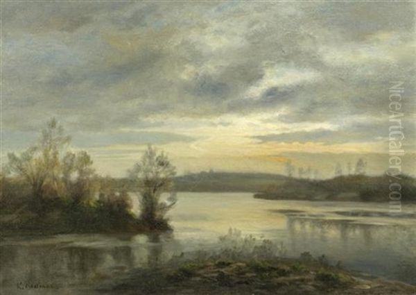 Flusslandschaft Im Sonnenuntergang - view 1