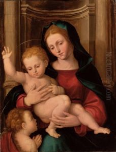 Madonna Col Bambino E San Giovannino by Mariotto Albertinelli
