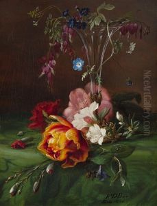 Oppstilling Med Vase Og Blomster by Frants Diderik Boe