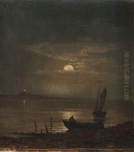 Vollmondnacht An Der Ostsee by Johann Friedrich Boeck