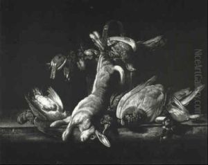 Still Life Of Dead Game On A Larder Shelf by Peter van Boeckel