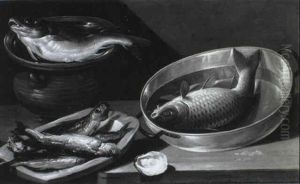 Nature Morte A La Carpe by Peter van Boeckel