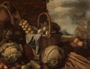 Fruits Et Legumes Dans Un Paysage by Peter van Boeckel