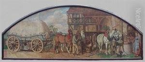 Mullerfuhrwerk Vor Der Schenke by Fritz Boehle