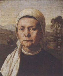 Bildnis Bertha Boehle (die Mutter Des Kunstlers) Vor Dem Sexauertal Bei Emmendingen by Fritz Boehle