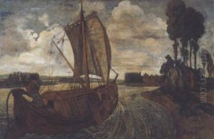 Hollandische Fluslandschaft by Fritz Boehle