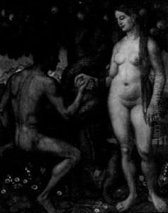 Adam Und Eva Unter Dem Baum Der Erkenntnis by Fritz Boehle