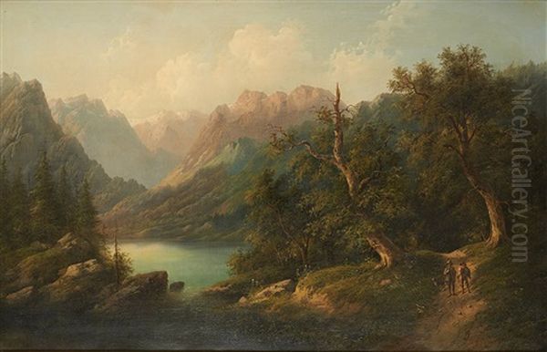 Les Promeneurs Dans Un Paysage Montagneux - view 1