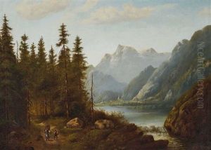 Flusslandschaft Mit Reisigsammler