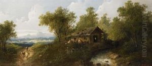 Voralpenlandschaft Mit Viehhirte