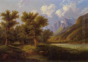Gebirgslandschaft Mit Figurlicher Staffage