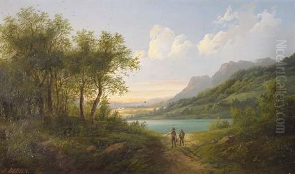 Angler In Einer Fluslandschaft Der Steiermark - view 1