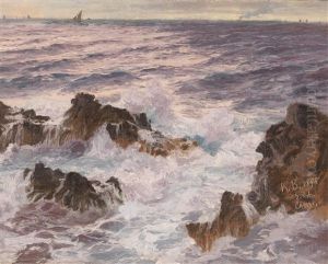Heavy Seas Off The Coast Of Capri by Karl Theodor Boehme