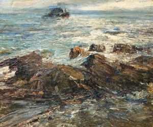 Rocky Coast by Karl Theodor Boehme