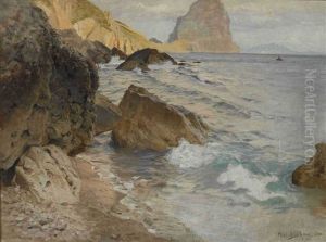 Felsenkuste Auf Capri by Karl Theodor Boehme