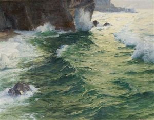 Steilkuste Auf Capri by Karl Theodor Boehme